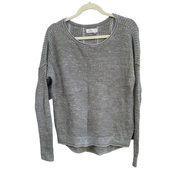 HOLLISTER OLIVE GREEN Y2K WAFFLE KNIT SWEATER - Picture 1 of 4